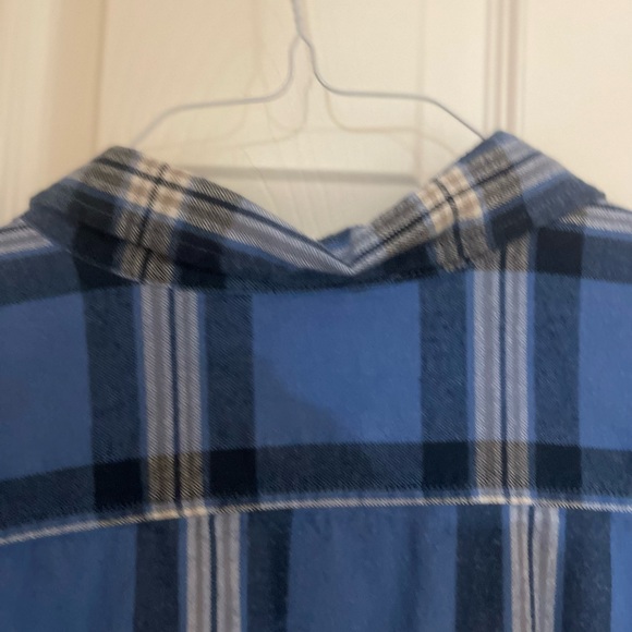 Sale‼️Merona Flannel   button down Blue Shirt by -Size Large-Preowned - Picture 13 of 14